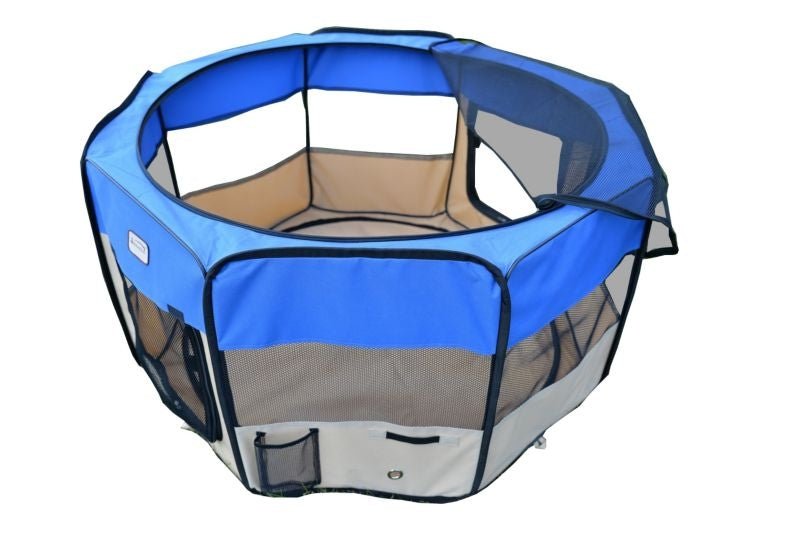Armarkat Blue/Beige Portable Pet Playpen