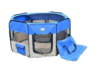 Armarkat Blue/Beige Portable Pet Playpen