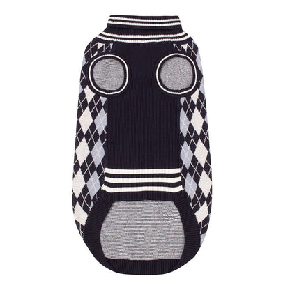 Halo Buffy Knitted Dog Sweater L Navy/Red/White