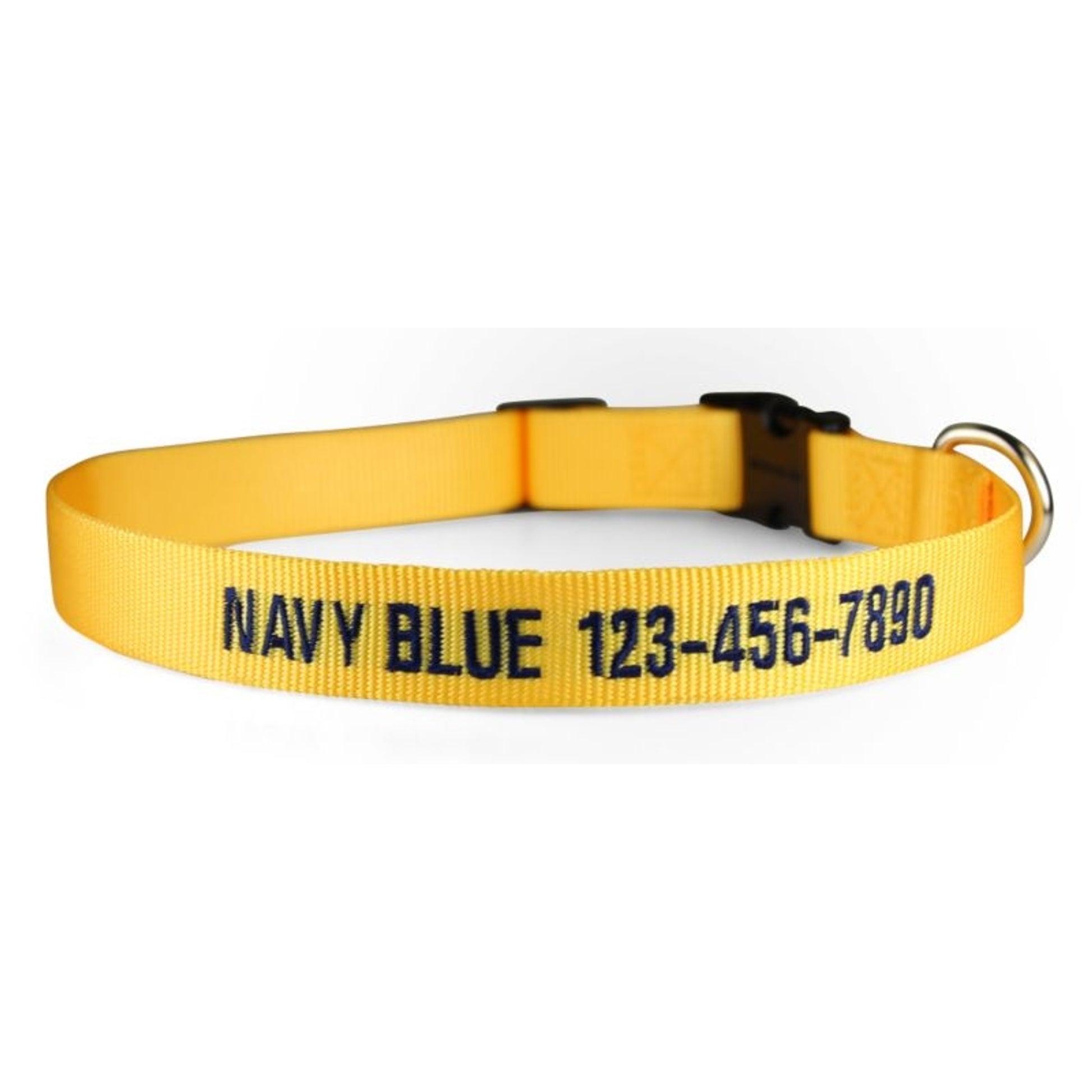 Personalized Yellow Nylon Dog Collar