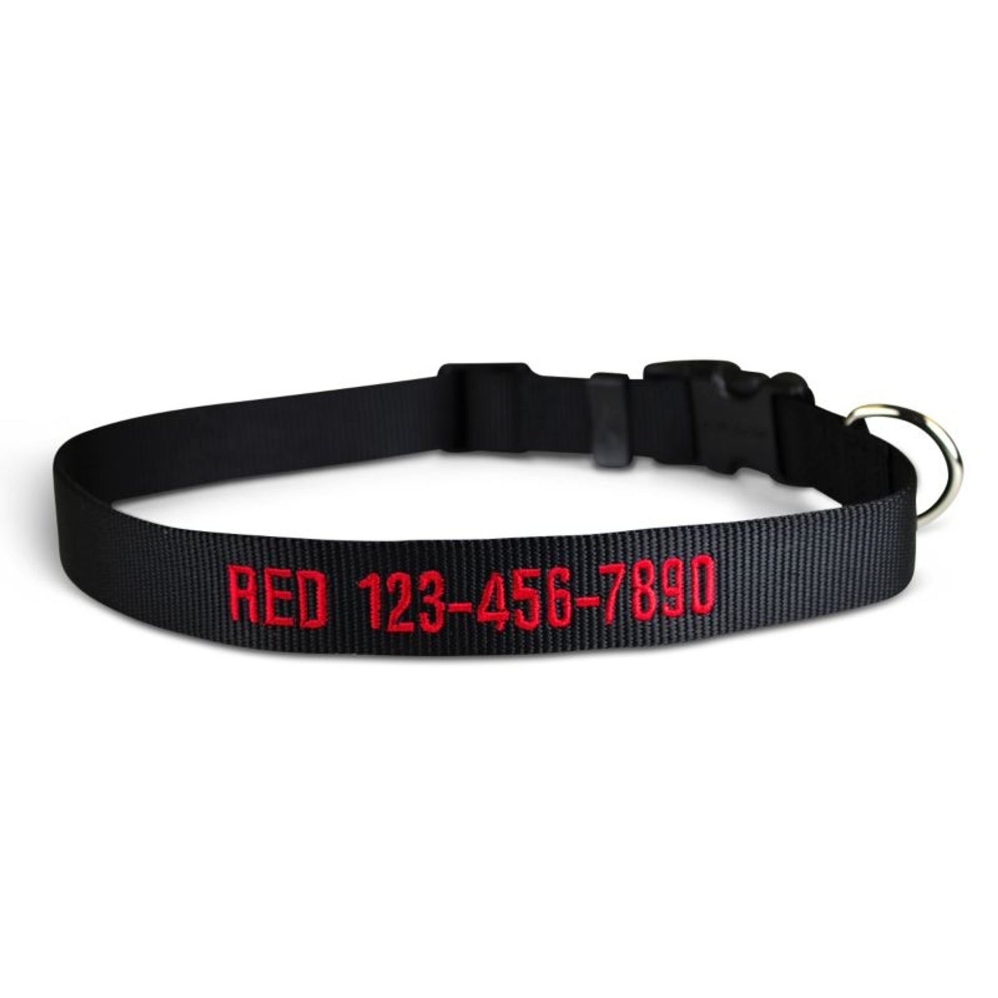 Personalized Black Nylon Dog Collar