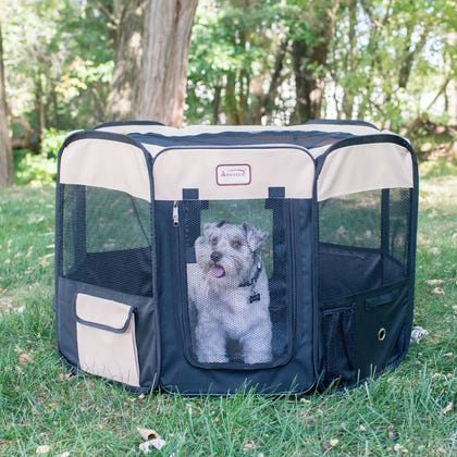Armarkat Black/Beige Portable Pet Playpen