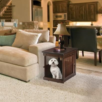 Richell Dark Brown Wooden End Table Crate