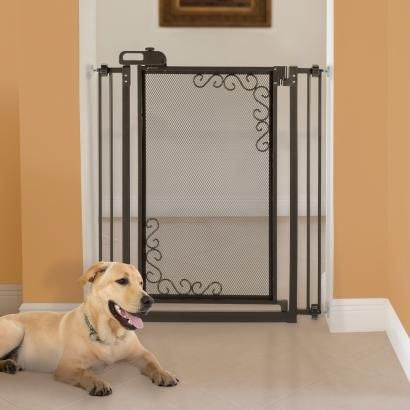 Richell Tall One Touch Metal Mesh Pet Gate
