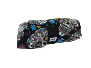 Snugpups Black Sugar Skulls Fleece Dog Coat