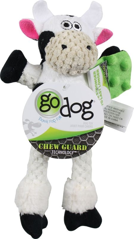 Godog Checkers Skinny Cow Dog Toy