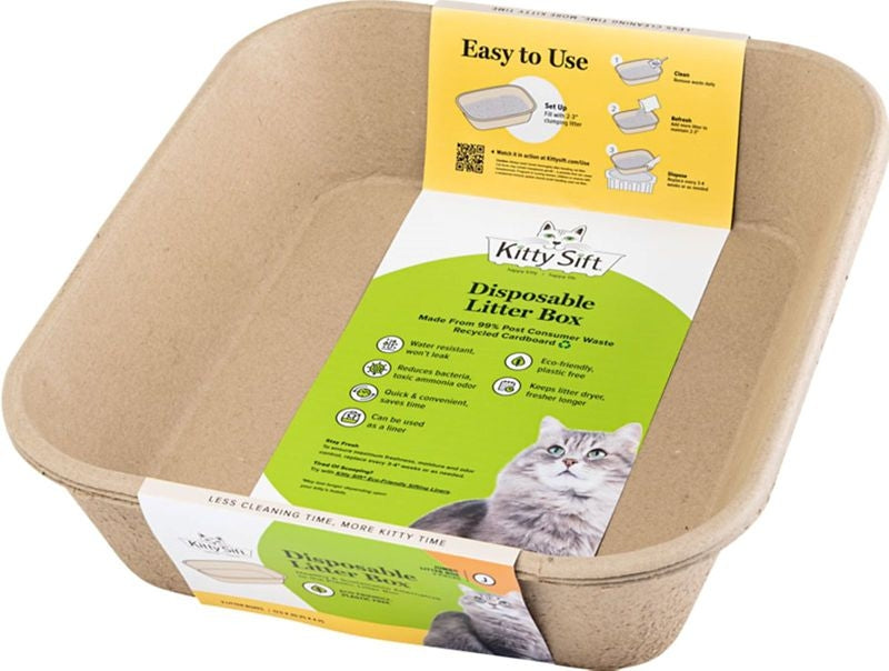 Kitty Sift Disposable Cat Litter Box 3Pk