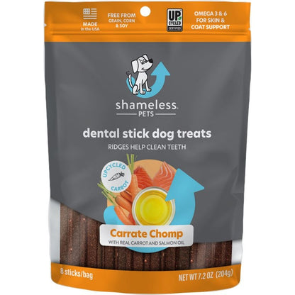 Shameless Dog Dental Sticks 7.2 Oz Carrot/Salmon