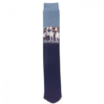 Ovation Ladies Zocks Boot Socks 9-11 Beige Horses