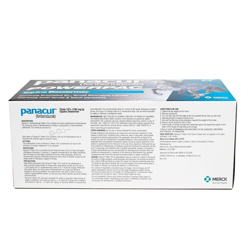 Panacur Powerpac Fenbendazole Paste Wormer 5-Dose