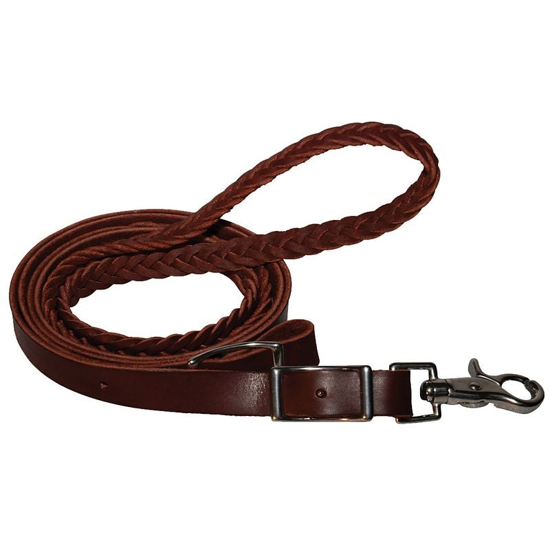 Five Plait Latigo Roping Rein 3/4in x 7 1/2ft Red