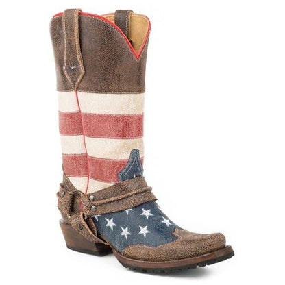 Roper Mens American Biker Bandit Toe Boot