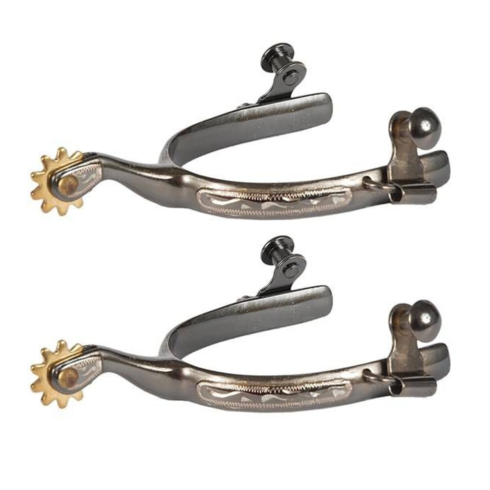 Jacks Roping Spurs with Engraved Oval Band