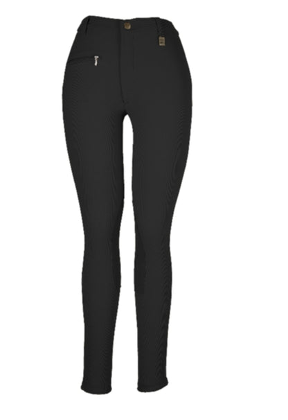 OPEN BOX Devon-Aire Ladies All-Pro Dev-Tek Ribbed Breeches - 24 Regular, Black