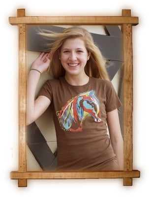 Junior Artistic Horse Luxury Cap Sleeve T-Shirt